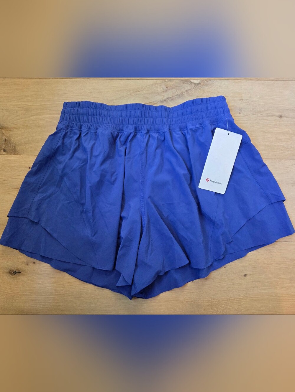 Lululemon Shake It Out High-Rise Running Short 4" Size L Beach Ball Blue